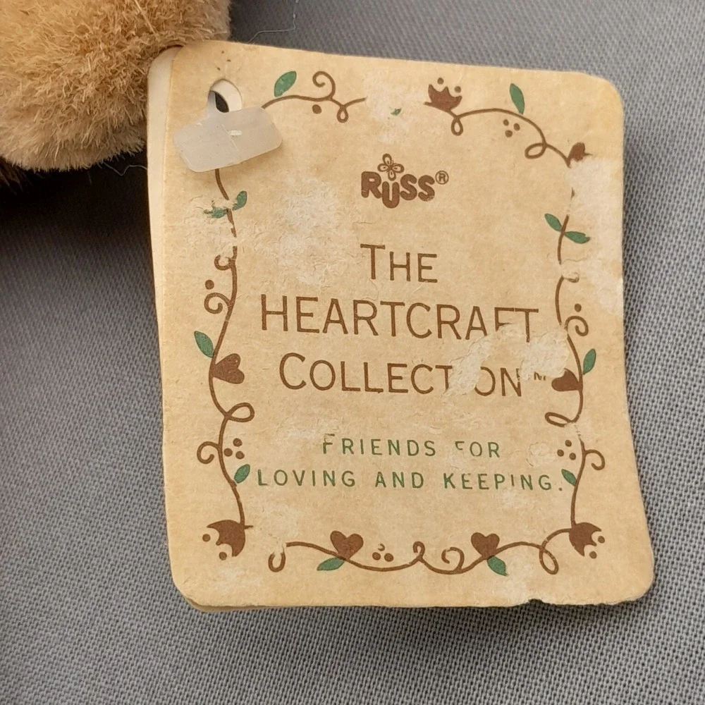 Russ Heartcraft Collection Monkey Chimp Plush Vintage Brown Stuffed Animal Tags